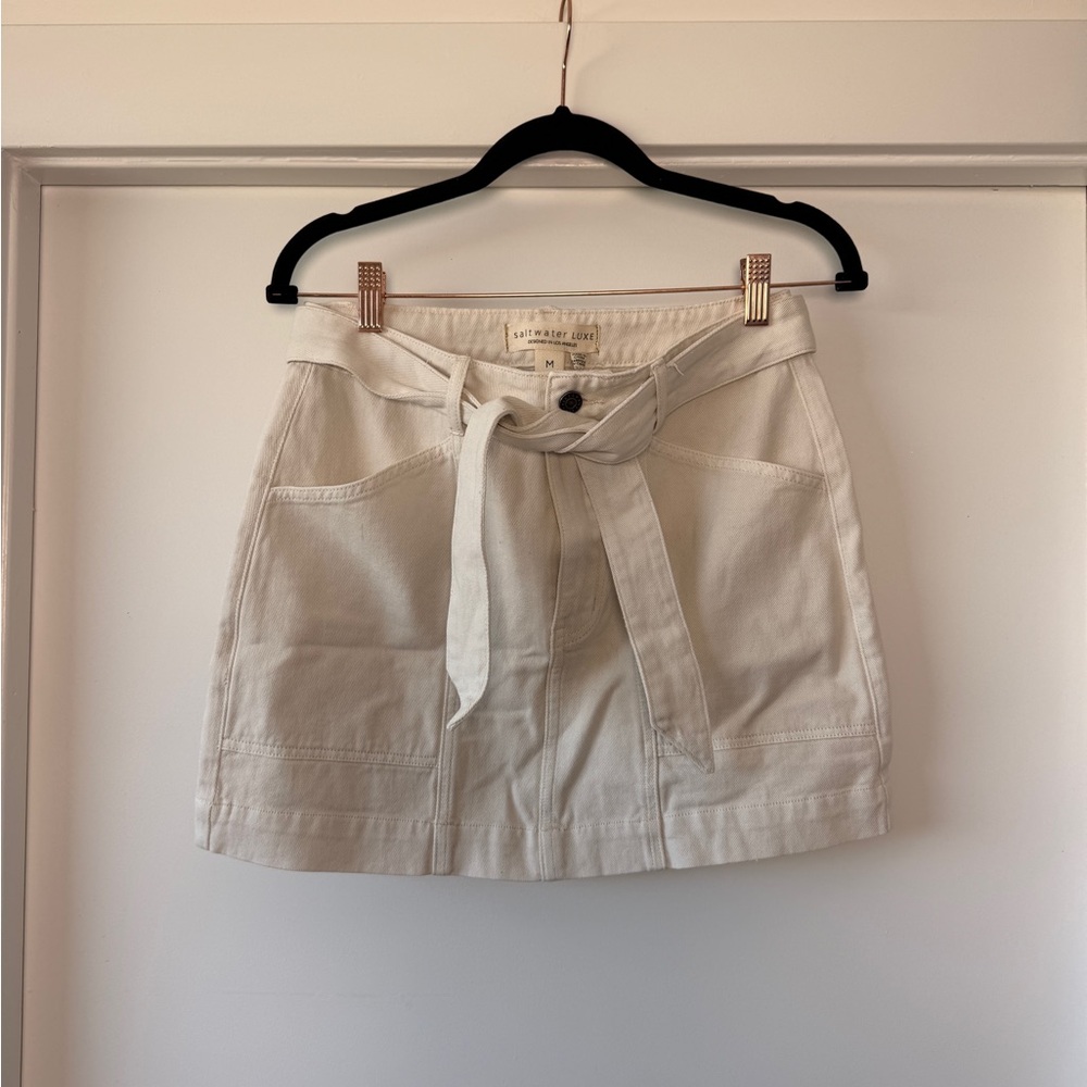 NWT Saltwater LUXE Beige Tie-Waist Skirt